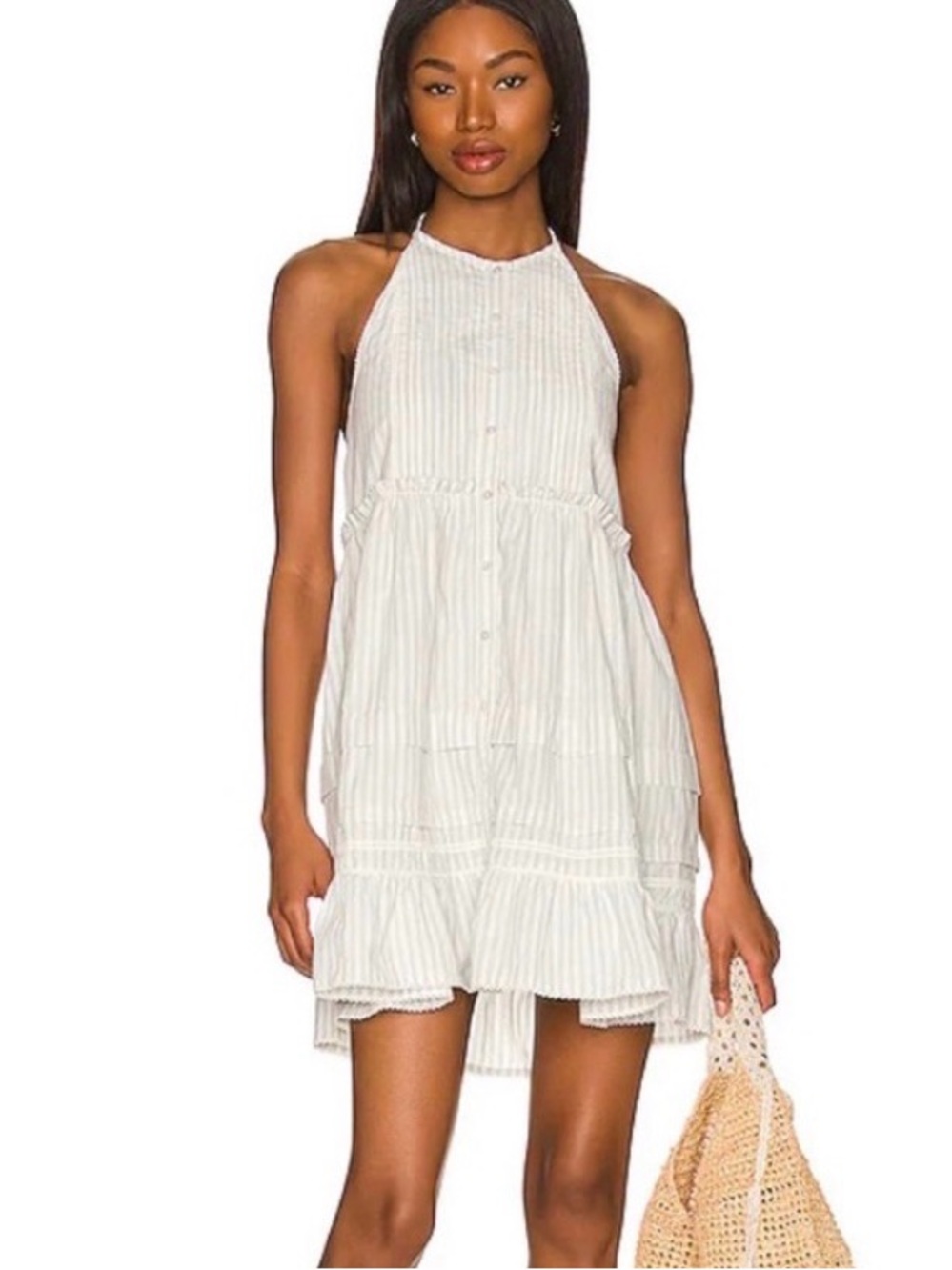 FREE PEOPLE Desert Days Halter Neck Mini Dress
